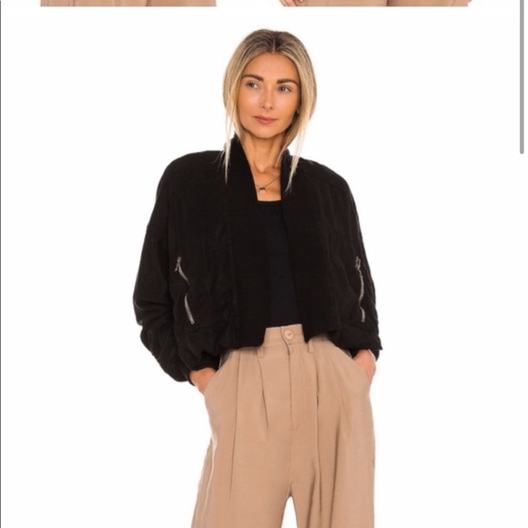 NWT Young Fabulous & Brooke Fara Bomber Jacket-black, medium, revolve - Picture 2 of 8
